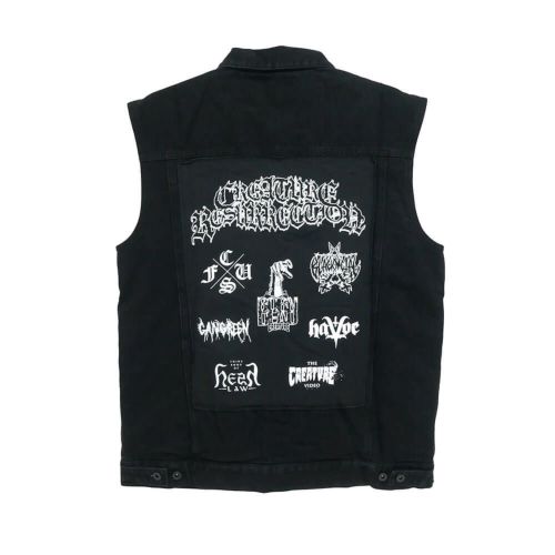 CREATURE JACKET クリーチャー ジャケット RESURRECTION DENIM VEST BLACK スケートボード スケボー 