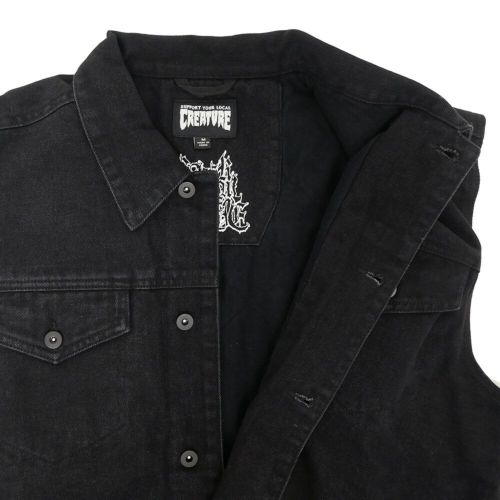 CREATURE JACKET クリーチャー ジャケット RESURRECTION DENIM VEST BLACK スケートボード スケボー 2