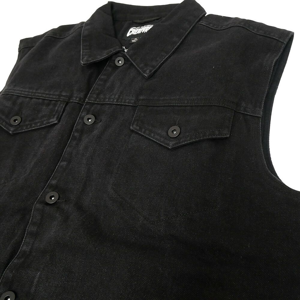 CREATURE JACKET クリーチャー ジャケット RESURRECTION DENIM VEST BLACK スケートボード スケボー 3
