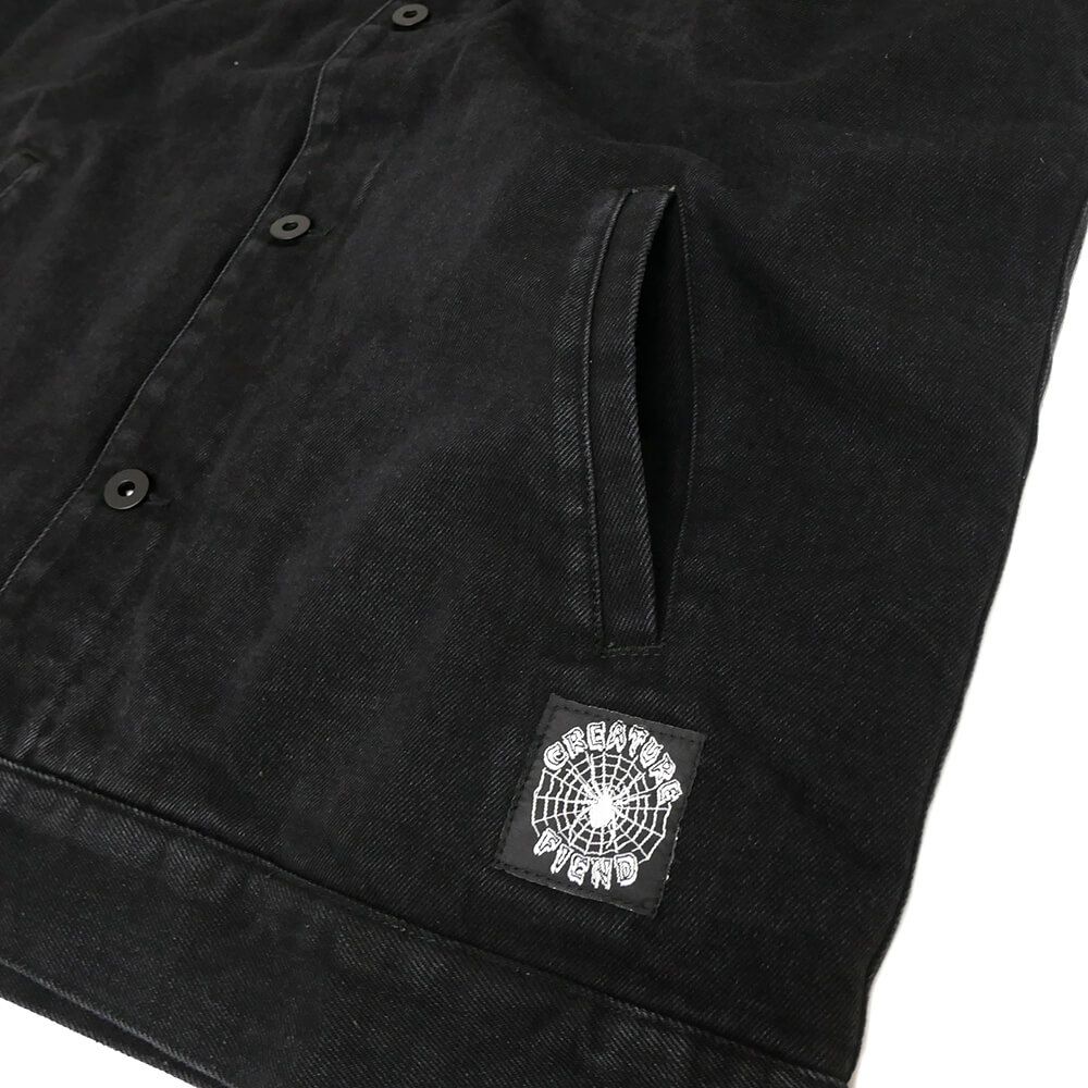 CREATURE JACKET クリーチャー ジャケット RESURRECTION DENIM VEST BLACK スケートボード スケボー 4