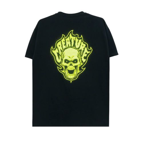 CREATURE T-SHIRT クリーチャー Tシャツ BONEHEAD GLITCH BLACK スケートボード スケボー 