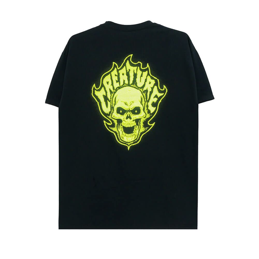 CREATURE T-SHIRT クリーチャー Tシャツ BONEHEAD GLITCH BLACK スケートボード スケボー 