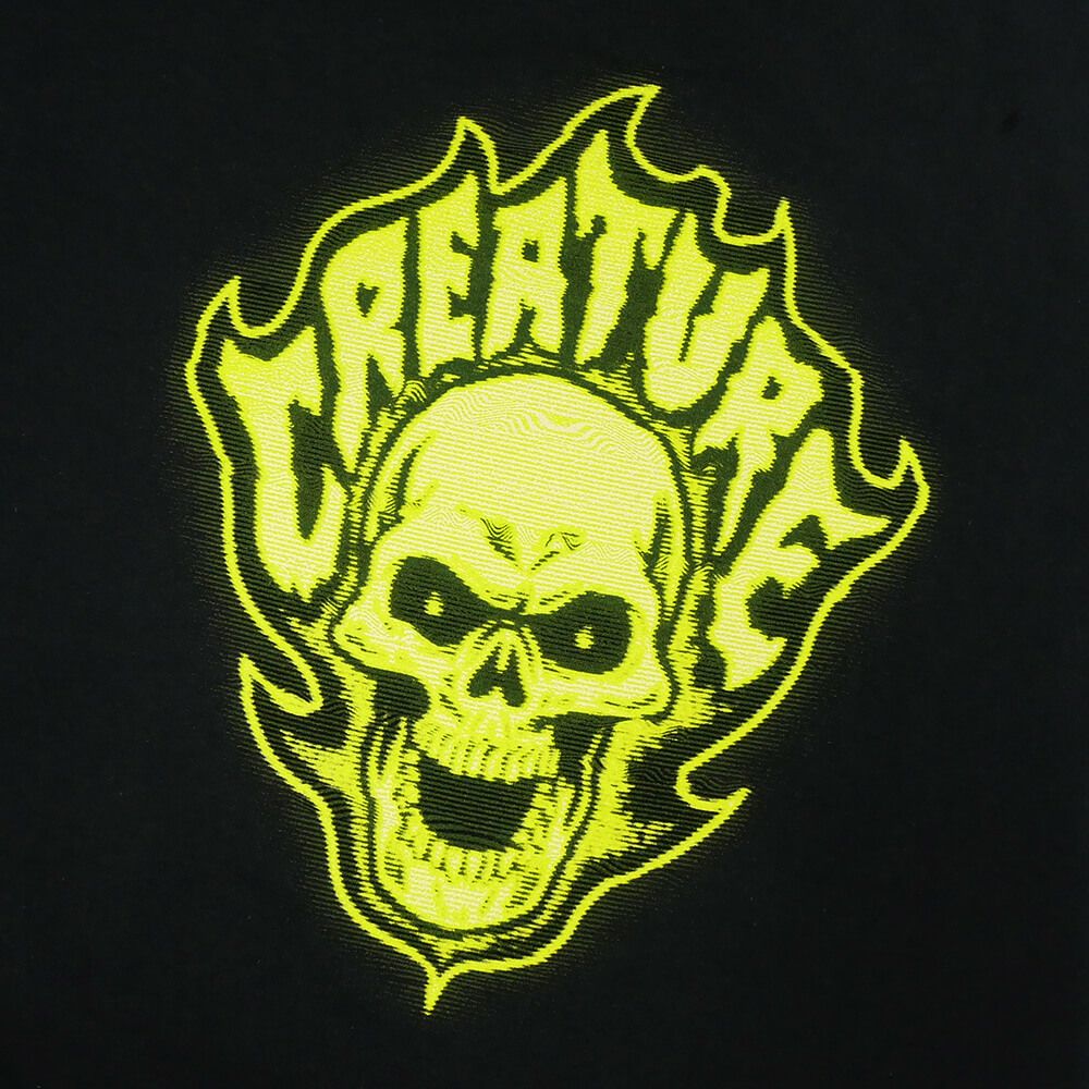 CREATURE T-SHIRT クリーチャー Tシャツ BONEHEAD GLITCH BLACK スケートボード スケボー 3