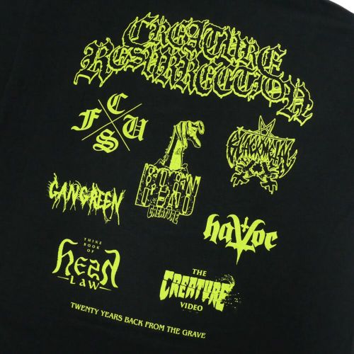  CREATURE T-SHIRT クリーチャー Tシャツ RESURRECTION XX BLACK スケートボード スケボー 3