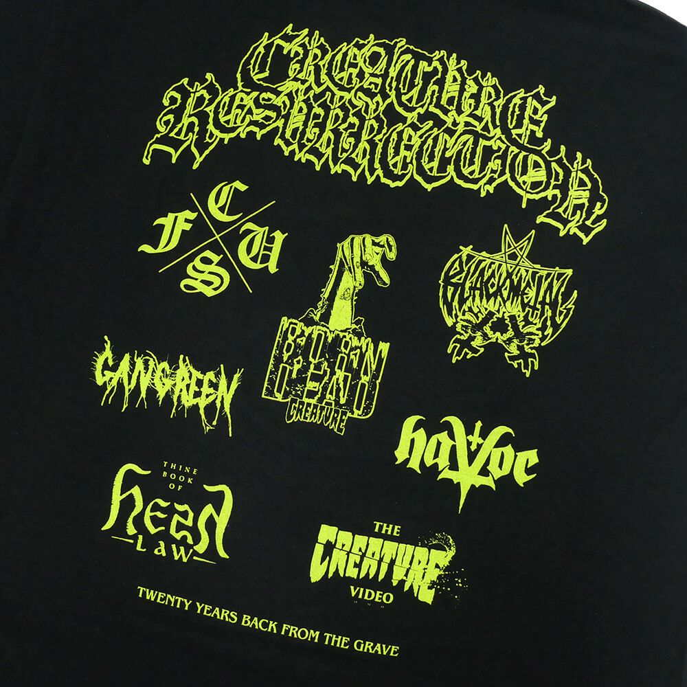  CREATURE T-SHIRT クリーチャー Tシャツ RESURRECTION XX BLACK スケートボード スケボー 3