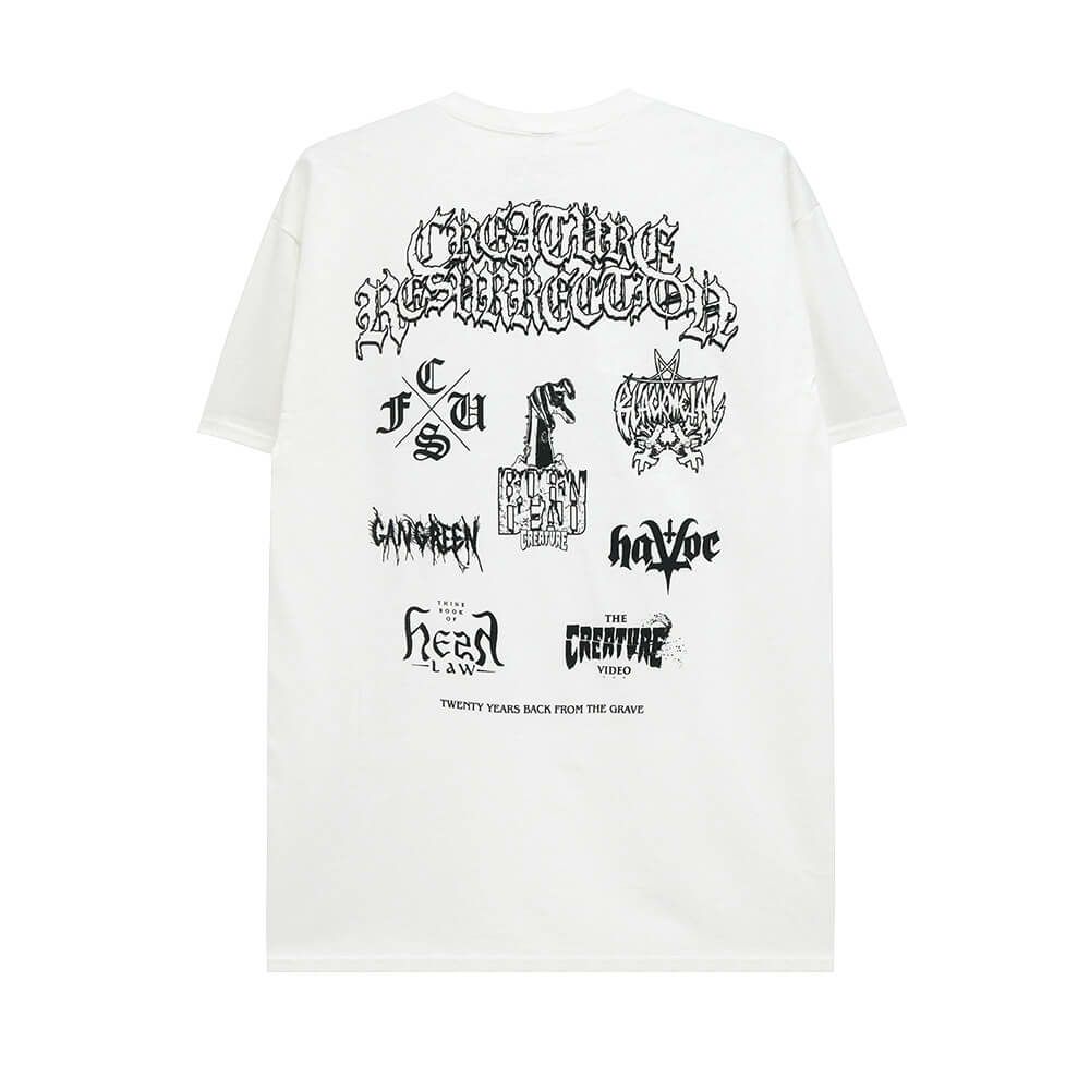 CREATURE T-SHIRT クリーチャー Tシャツ RESURRECTION XX WHITE スケートボード スケボー 