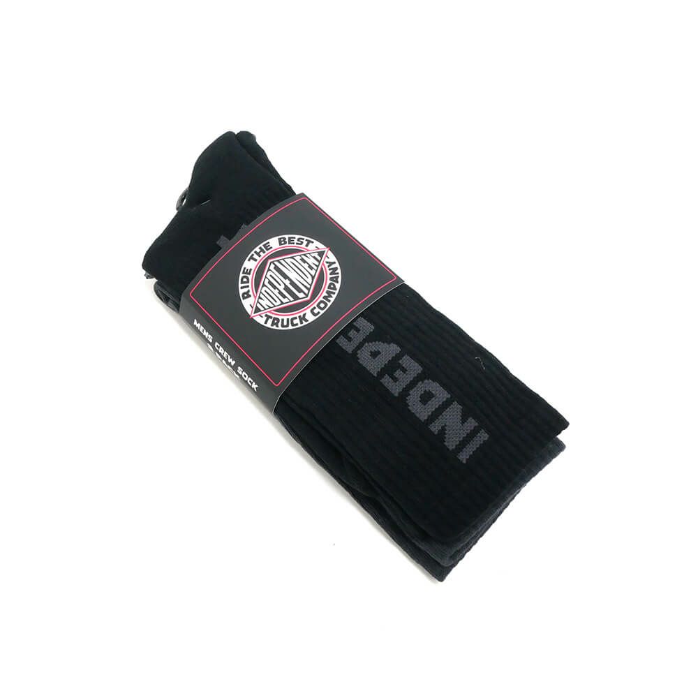  INDEPENDENT SOCKS インディペンデント ソックス 靴下 BASELINE 2 PACK BLACK/CHARCOAL スケートボード スケボー 10