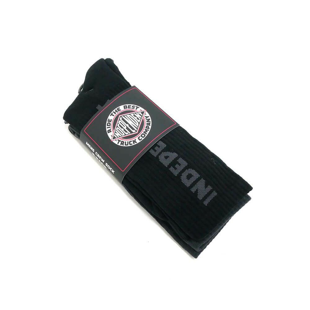  INDEPENDENT SOCKS インディペンデント ソックス 靴下 BASELINE 2 PACK BLACK/CHARCOAL スケートボード スケボー 11