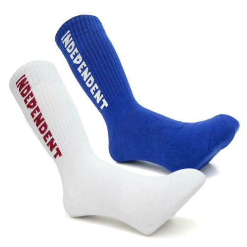  INDEPENDENT SOCKS インディペンデント ソックス 靴下 BASELINE 2 PACK WHITE/NAVY スケートボード スケボー 