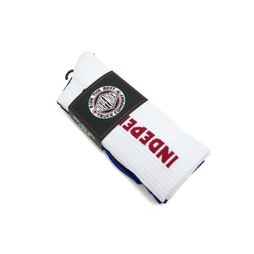  INDEPENDENT SOCKS インディペンデント ソックス 靴下 BASELINE 2 PACK WHITE/NAVY スケートボード スケボー 10