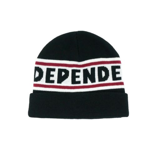 INDEPENDENT KNITCAP インディペンデント ニットキャップ BAR LOGO BEANIE BLACK スケートボード スケボー 