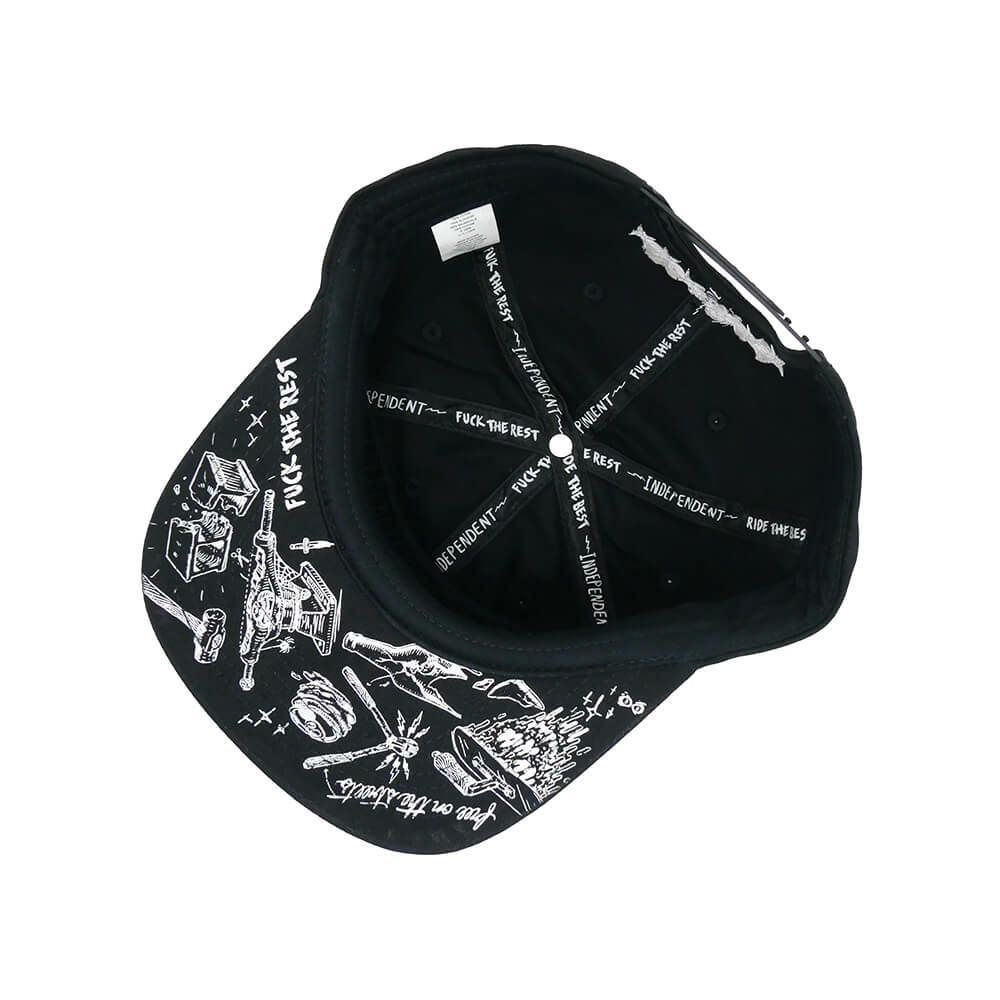 INDEPENDENT CAP インディペンデント キャップ BRATRUD NOTEBOOK SNAPBACK BLACK スケートボード スケボー 4