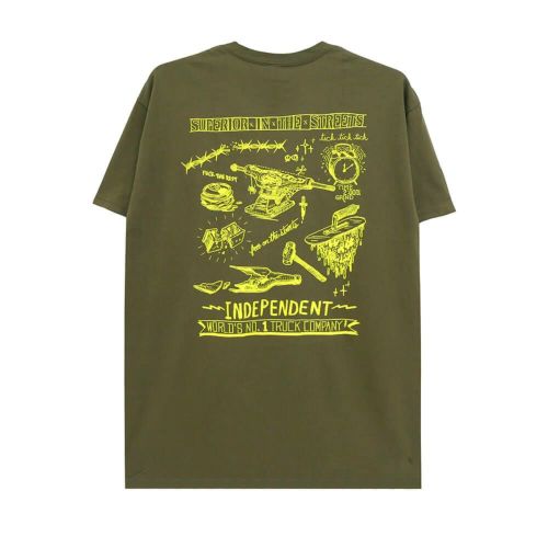  INDEPENDENT T-SHIRT インディペンデント Tシャツ BRATRUD NOTEBOOK OLIVE スケートボード スケボー 