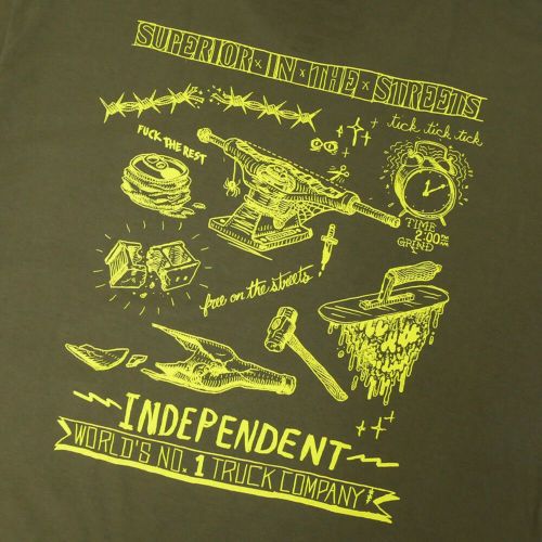  INDEPENDENT T-SHIRT インディペンデント Tシャツ BRATRUD NOTEBOOK OLIVE スケートボード スケボー 3