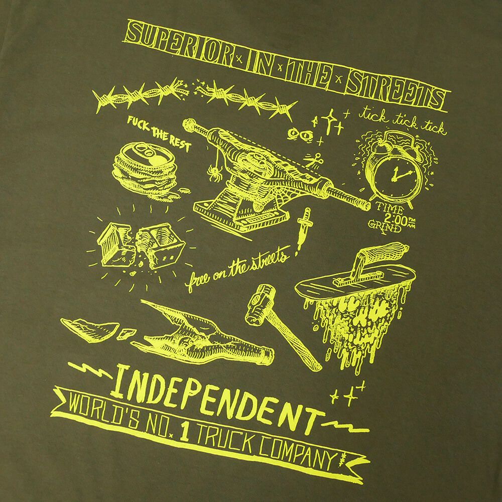  INDEPENDENT T-SHIRT インディペンデント Tシャツ BRATRUD NOTEBOOK OLIVE スケートボード スケボー 3