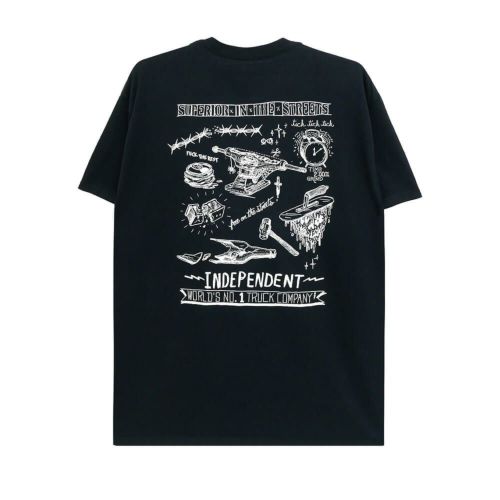  INDEPENDENT T-SHIRT インディペンデント Tシャツ BRATRUD NOTEBOOK BLACK スケートボード スケボー 