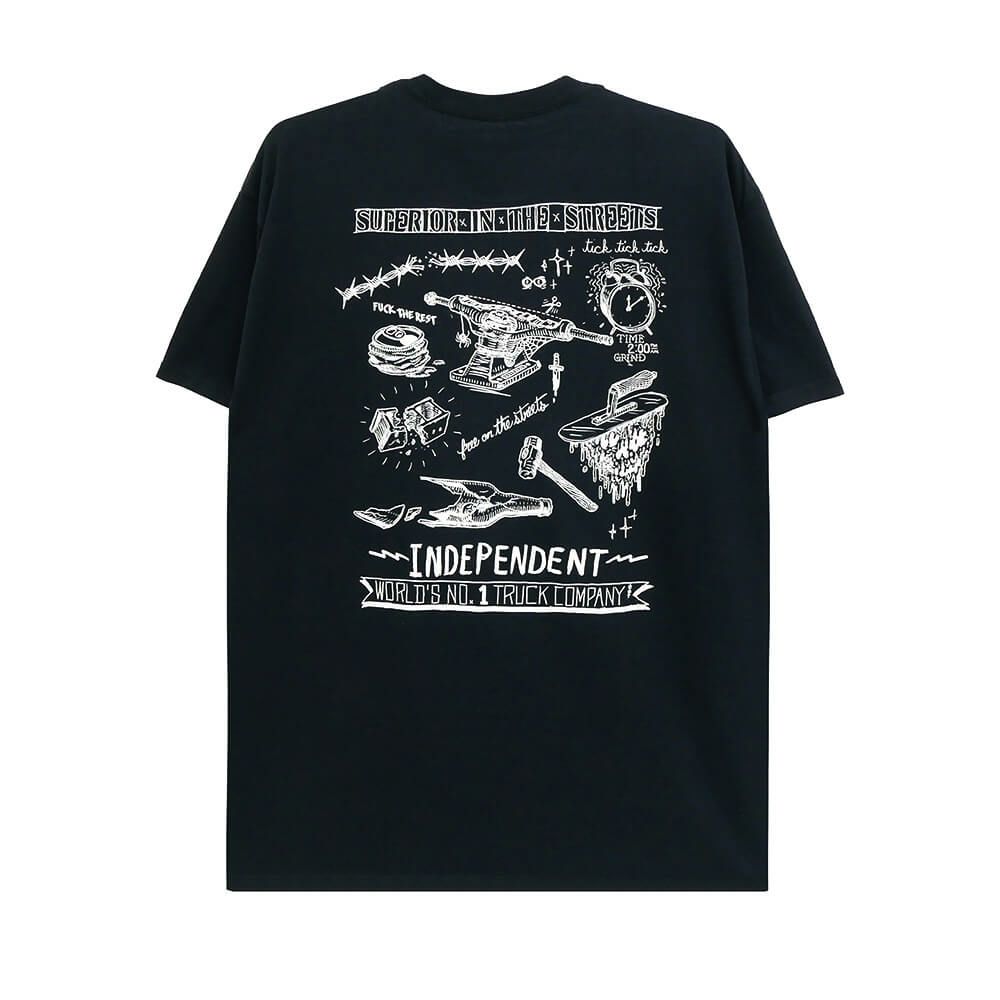  INDEPENDENT T-SHIRT インディペンデント Tシャツ BRATRUD NOTEBOOK BLACK スケートボード スケボー 