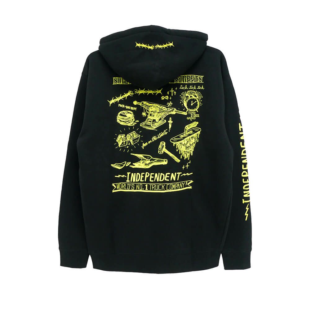  INDEPENDENT HOOD インディペンデント パーカー BRATRUD NOTEBOOK ZIP BLACK スケートボード スケボー 