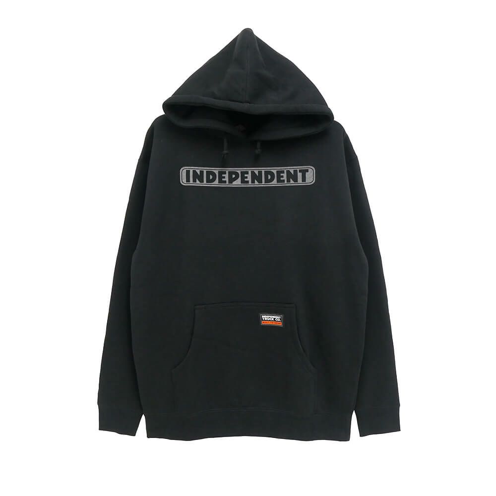  INDEPENDENT HOOD インディペンデント パーカー BAR LOGO REFLECTIVE BLACK スケートボード スケボー 