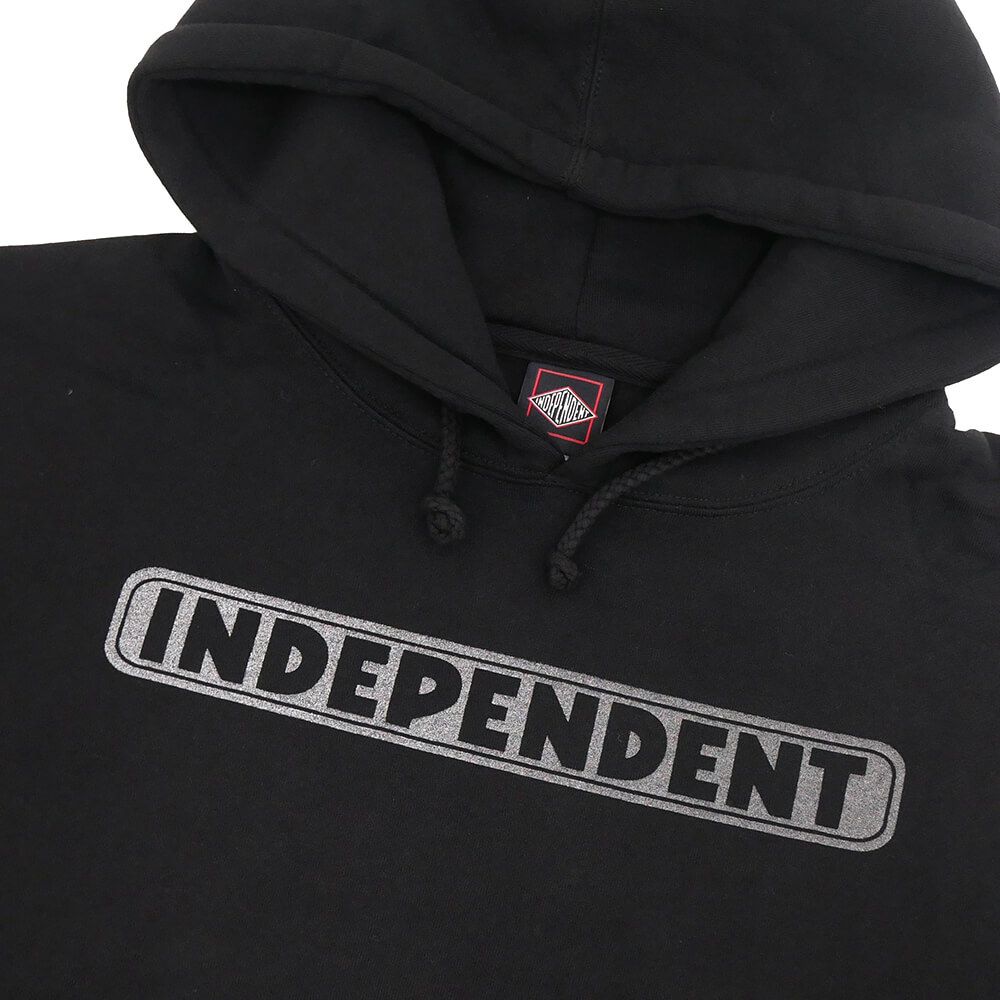  INDEPENDENT HOOD インディペンデント パーカー BAR LOGO REFLECTIVE BLACK スケートボード スケボー 1