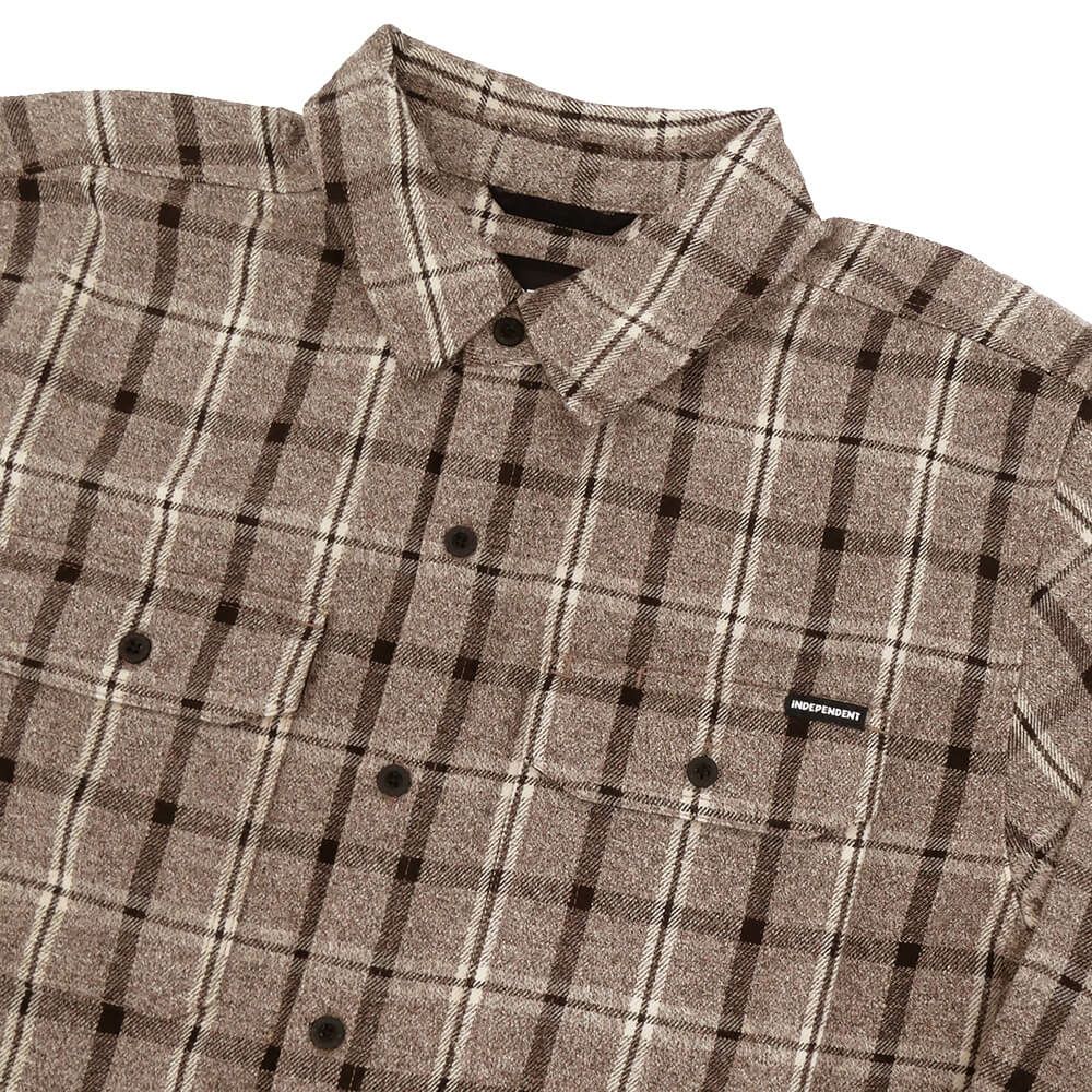  INDEPENDENT LONG SLEEVE インディペンデント 長袖シャツ BELMONT FLANNEL SHIRTS CONCRETE スケートボード スケボー 1