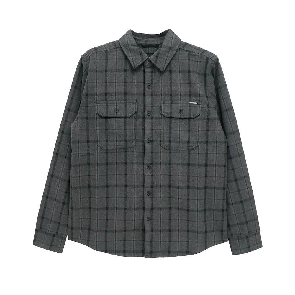  INDEPENDENT LONG SLEEVE インディペンデント 長袖シャツ BELMONT FLANNEL SHIRTS BLACK/GREY スケートボード スケボー 