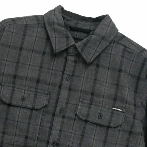  INDEPENDENT LONG SLEEVE インディペンデント 長袖シャツ BELMONT FLANNEL SHIRTS BLACK/GREY スケートボード スケボー 1