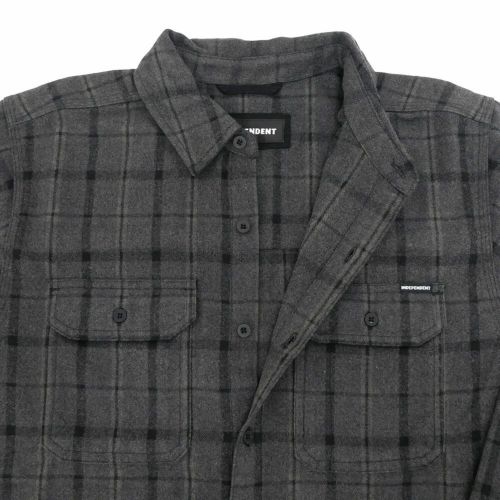  INDEPENDENT LONG SLEEVE インディペンデント 長袖シャツ BELMONT FLANNEL SHIRTS BLACK/GREY スケートボード スケボー 2