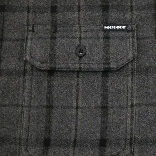  INDEPENDENT LONG SLEEVE インディペンデント 長袖シャツ BELMONT FLANNEL SHIRTS BLACK/GREY スケートボード スケボー 3
