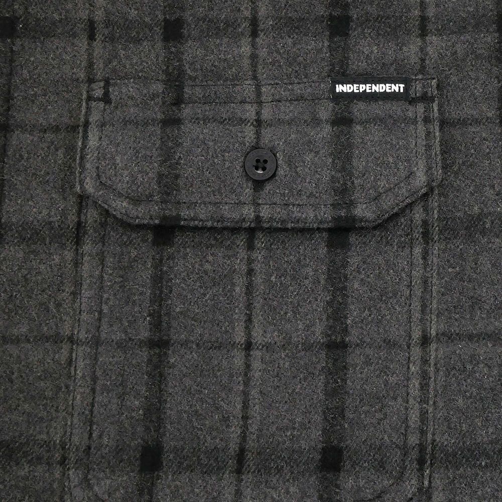  INDEPENDENT LONG SLEEVE インディペンデント 長袖シャツ BELMONT FLANNEL SHIRTS BLACK/GREY スケートボード スケボー 3
