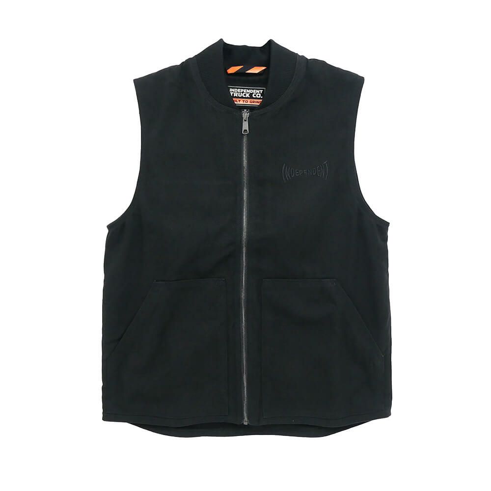 INDEPENDENT JACKET インディペンデント ジャケット BUILT TO GRIND VEST BLACK スケートボード スケボー 