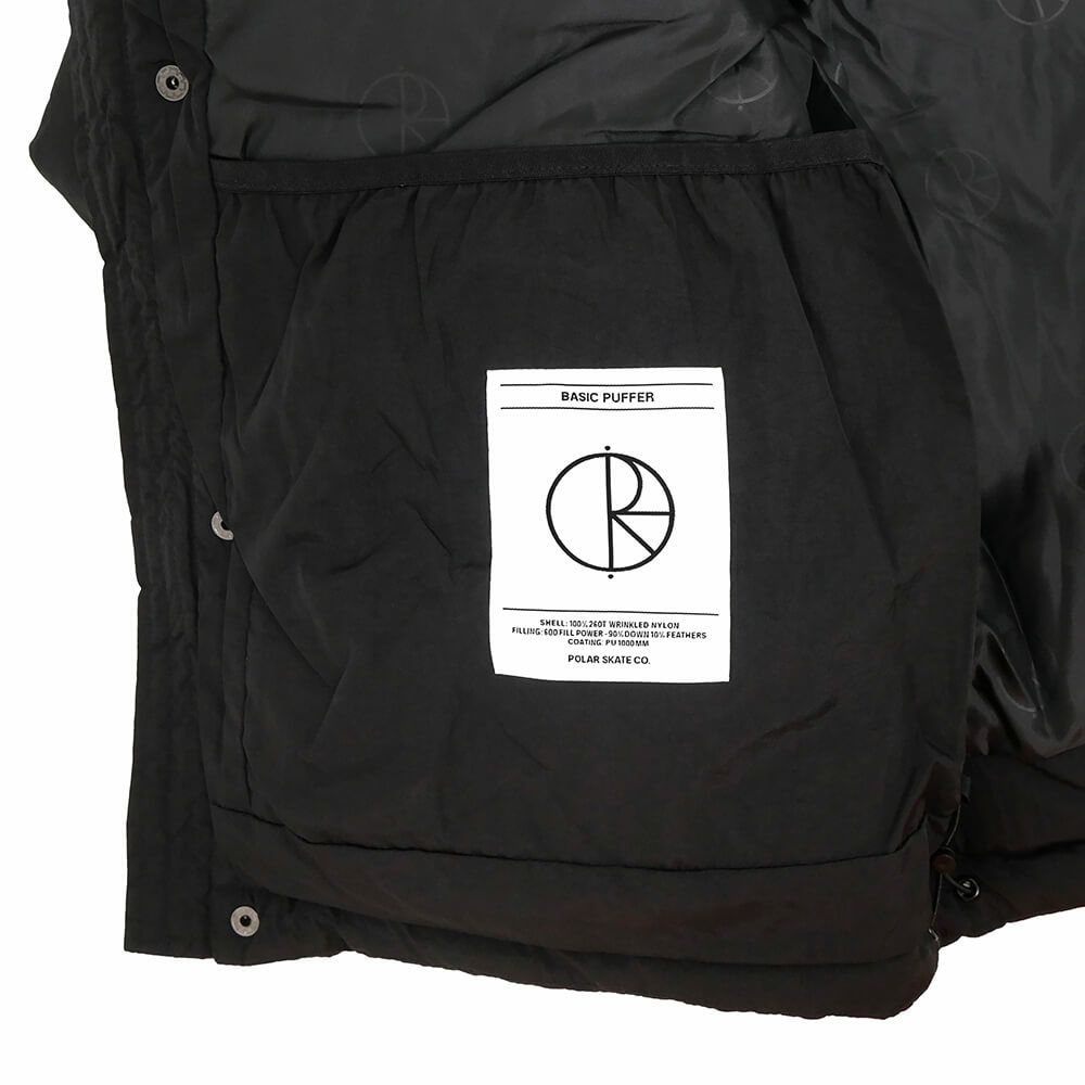 POLAR JACKET ポーラー ジャケット BASIC PUFFER BLACK スケートボード スケボー 6