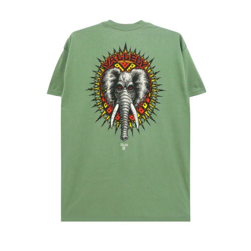 POWELL PERALTA T-SHIRT パウエルペラルタ Tシャツ MIKE VALLELY ELEPHANT MILITARY GREEN スケートボード スケボー 