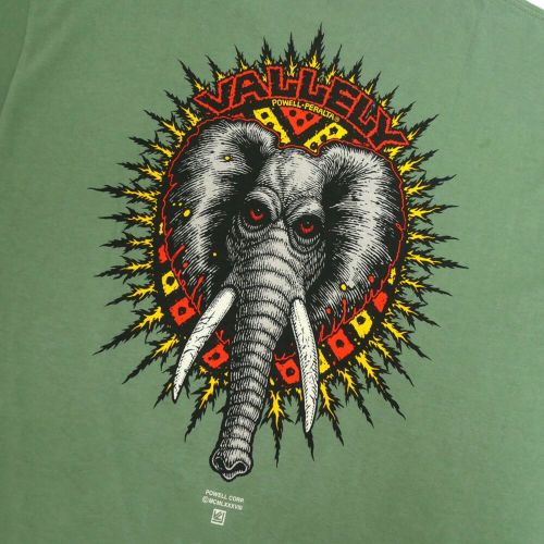 POWELL PERALTA T-SHIRT パウエルペラルタ Tシャツ MIKE VALLELY ELEPHANT MILITARY GREEN スケートボード スケボー 