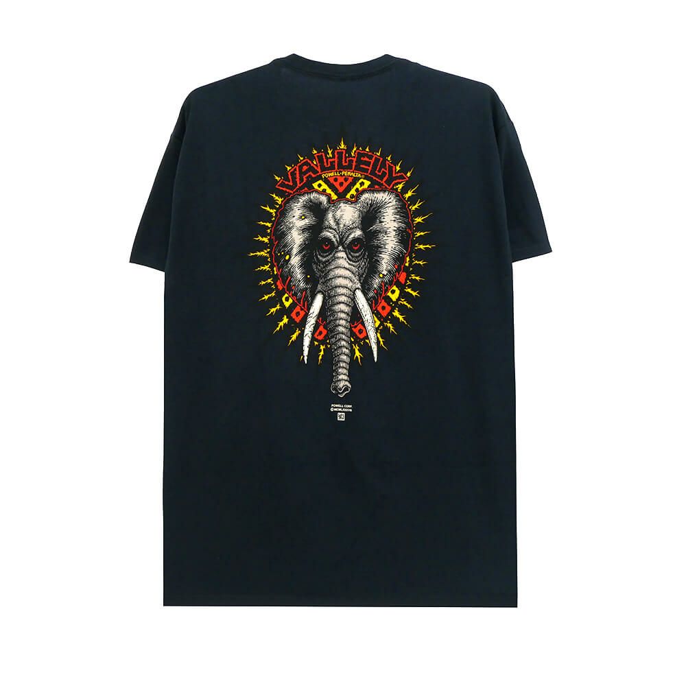 POWELL PERALTA T-SHIRT パウエルペラルタ Tシャツ MIKE VALLELY ELEPHANT BLACK スケートボード スケボー 