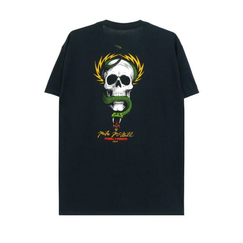 POWELL PERALTA T-SHIRT パウエルペラルタ Tシャツ McGILL SKULL & SNAKE BLACK スケートボード スケボー 