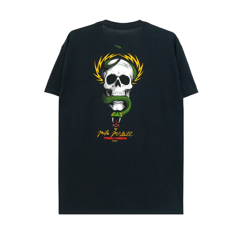 POWELL PERALTA T-SHIRT パウエルペラルタ Tシャツ McGILL SKULL & SNAKE BLACK スケートボード スケボー 