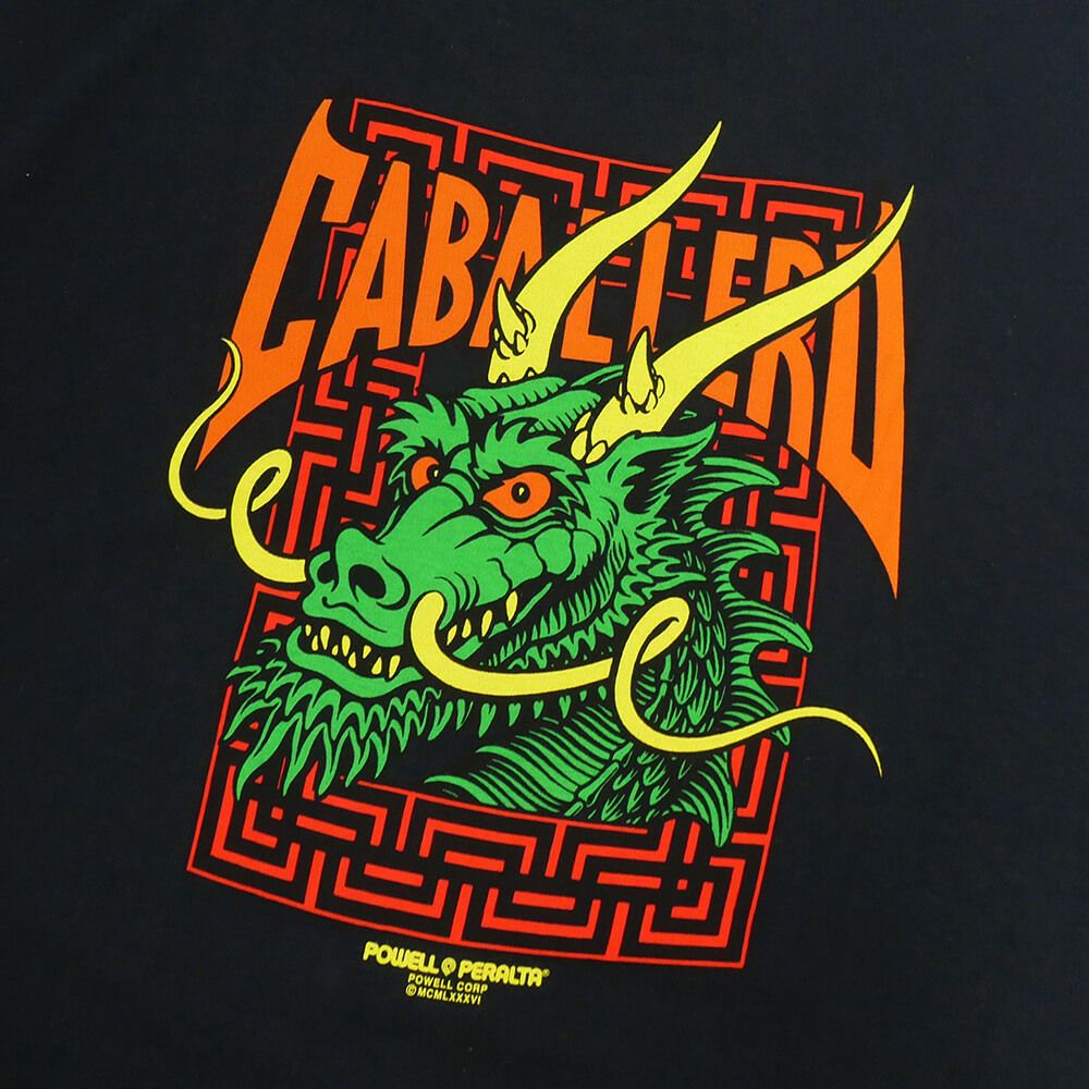 POWELL PERALTA T-SHIRT パウエルペラルタ Tシャツ CABALLERO STREET DRAGON BLACK スケートボード スケボー 3