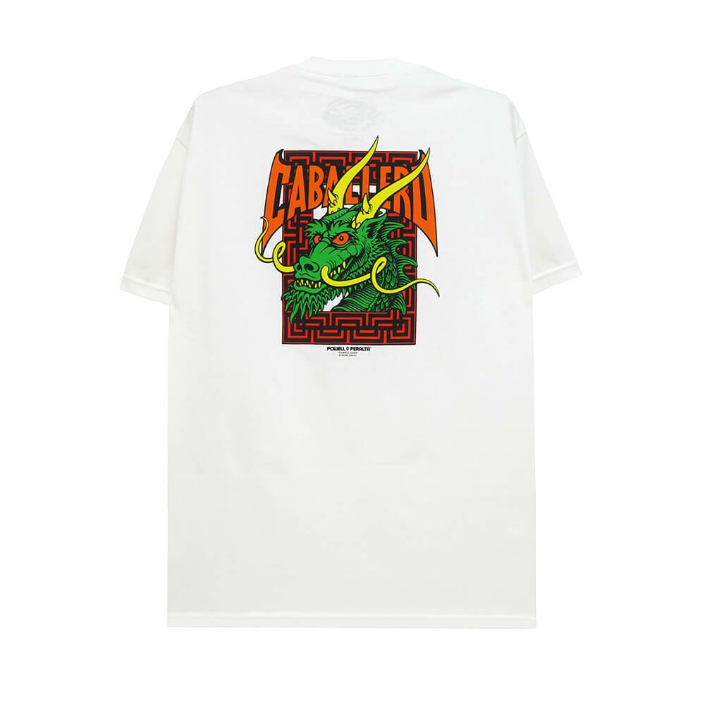  POWELL PERALTA T-SHIRT パウエルペラルタ Tシャツ CABALLERO STREET DRAGON WHITE スケートボード スケボー 
