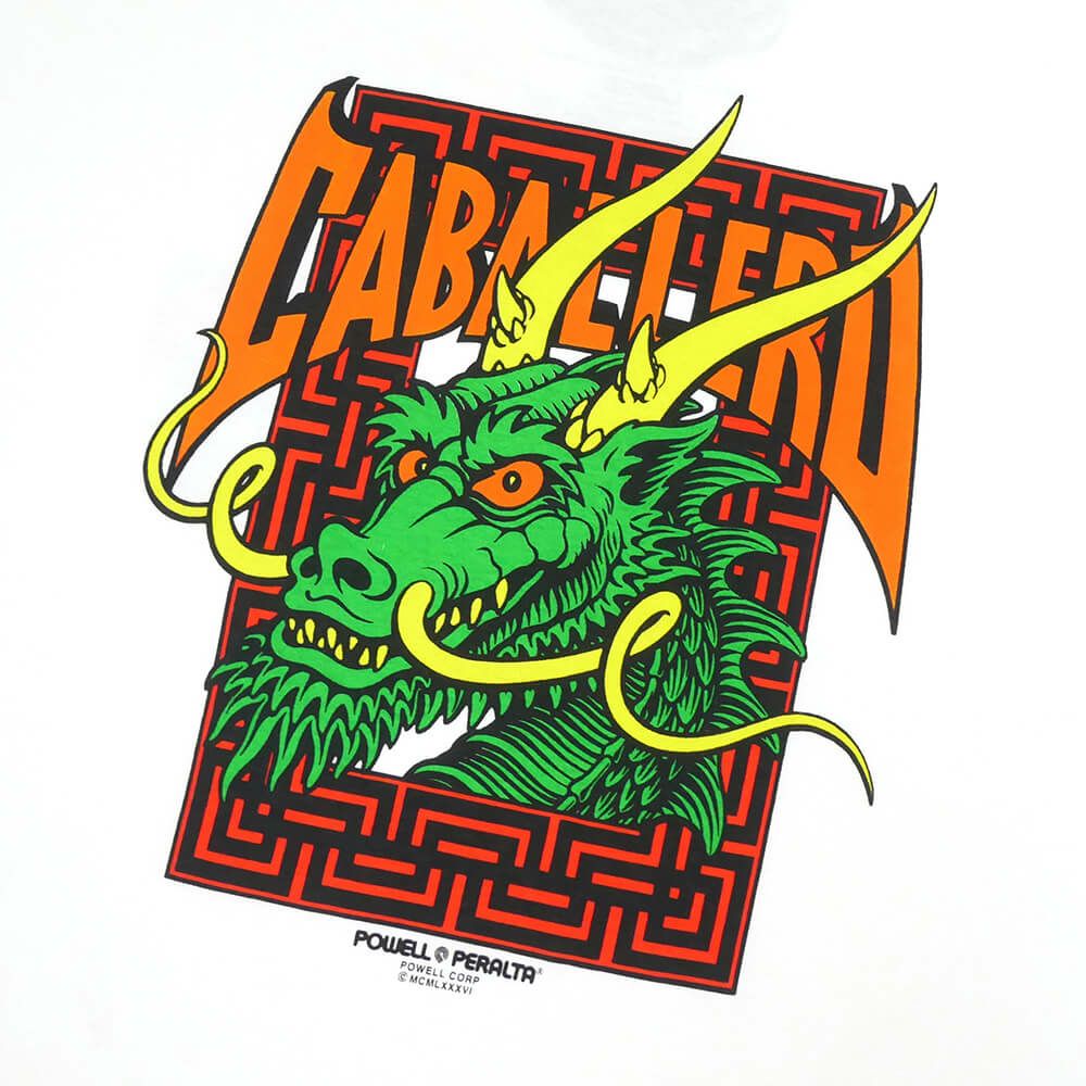  POWELL PERALTA T-SHIRT パウエルペラルタ Tシャツ CABALLERO STREET DRAGON WHITE スケートボード スケボー 3