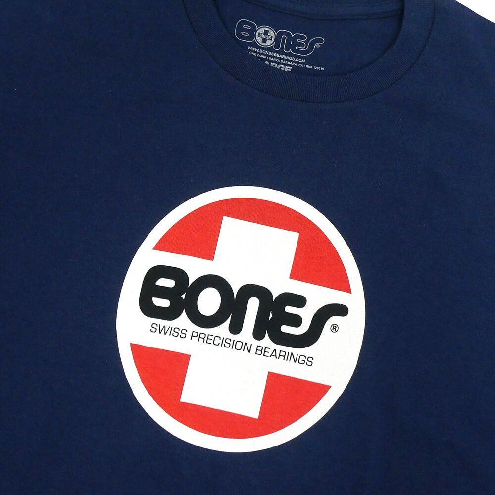 BONES T-SHIRT ボーンズ Tシャツ SWISS OG CIRCLE NAVY スケートボード スケボー 1