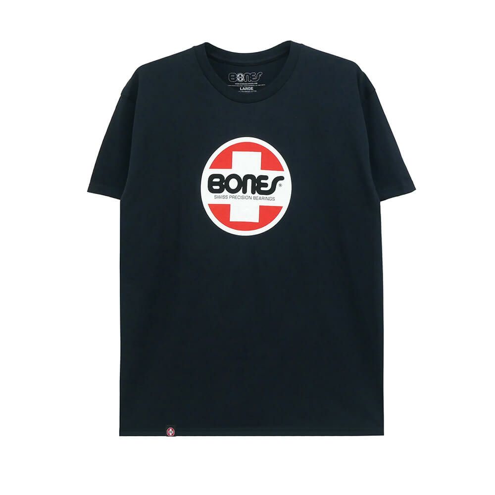 BONES T-SHIRT ボーンズ Tシャツ SWISS OG CIRCLE BLACK スケートボード スケボー 
