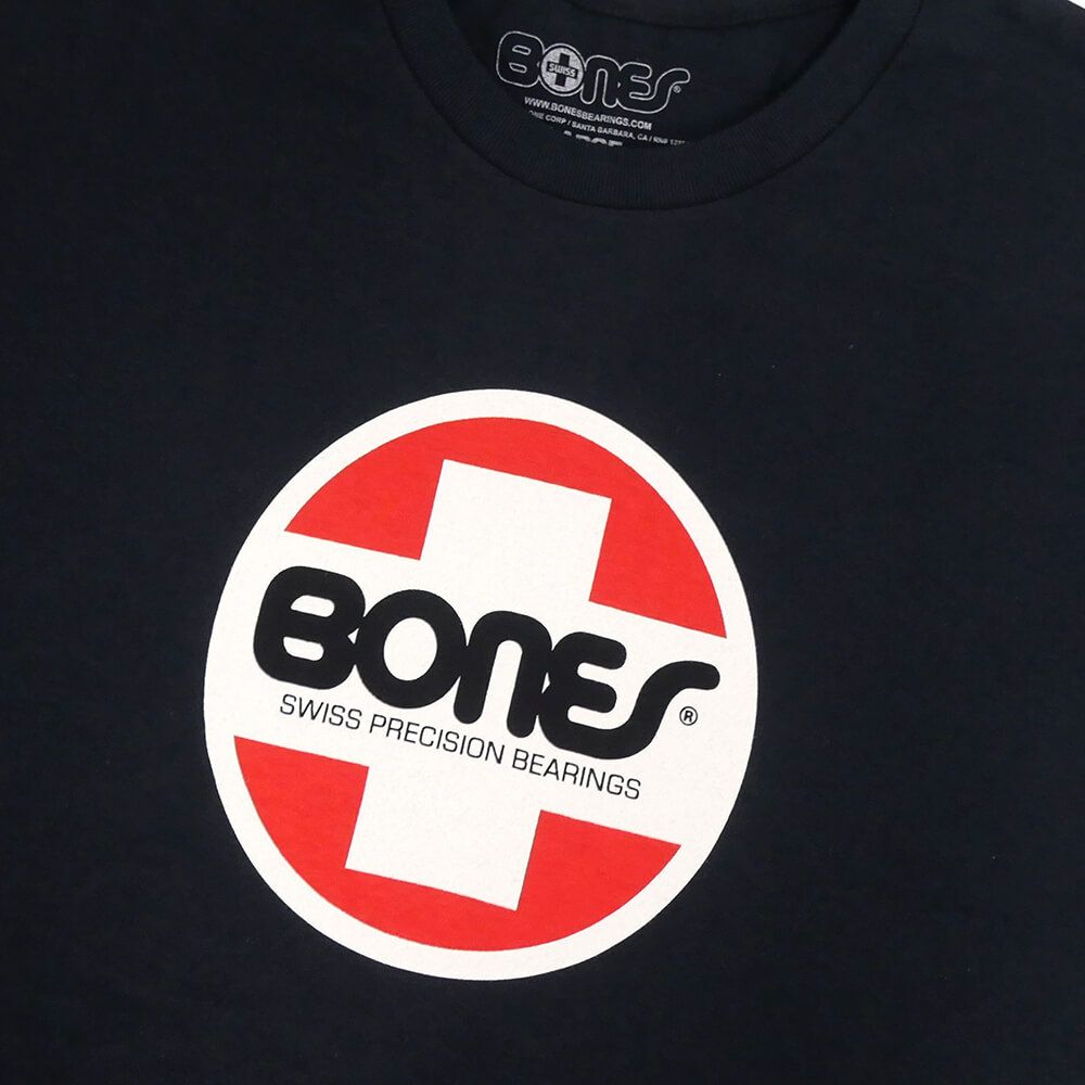 BONES T-SHIRT ボーンズ Tシャツ SWISS OG CIRCLE BLACK スケートボード スケボー 1