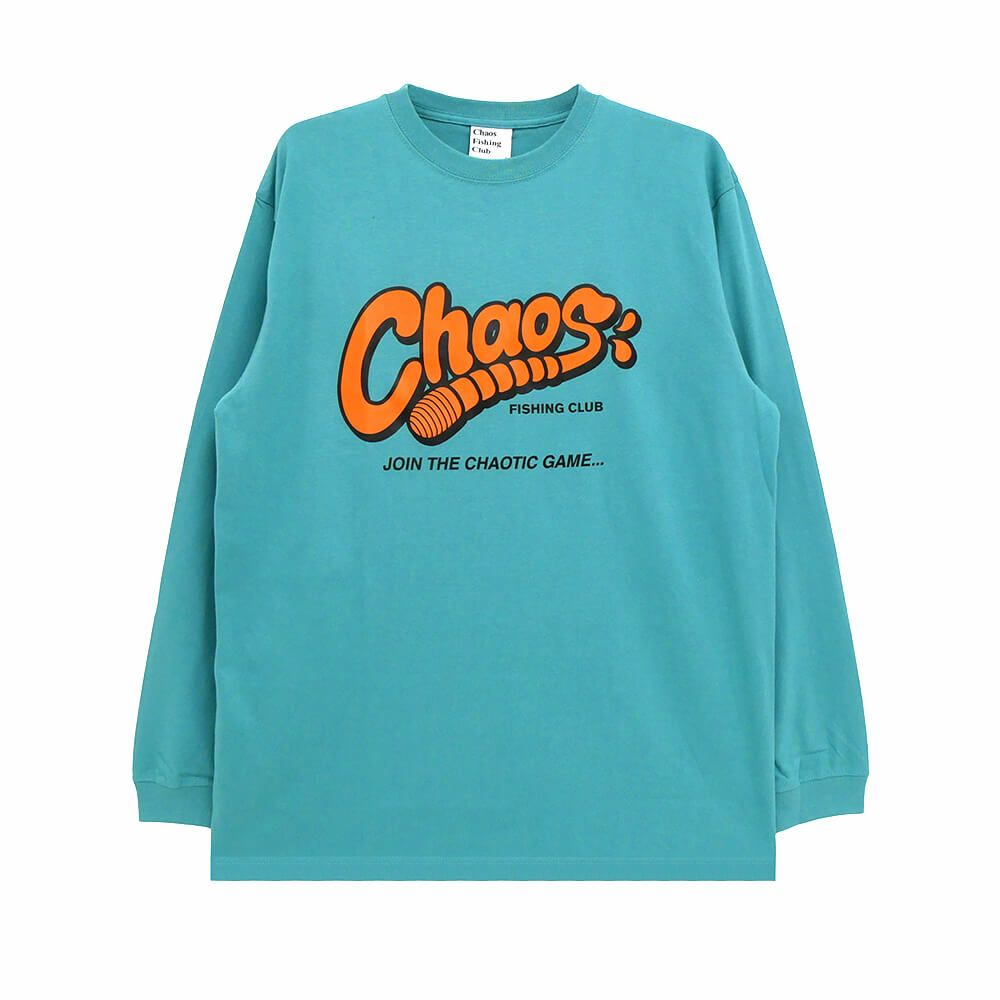  CHAOS FISHING CLUB LONG SLEEVE カオスフィッシングクラブ ロングスリーブTシャツ WORM LOGO GREEN スケートボード スケボー 