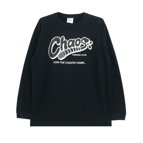 CHAOS FISHING CLUB LONG SLEEVE カオスフィッシングクラブ ロングスリーブTシャツ WORM LOGO BLACK スケートボード スケボー 