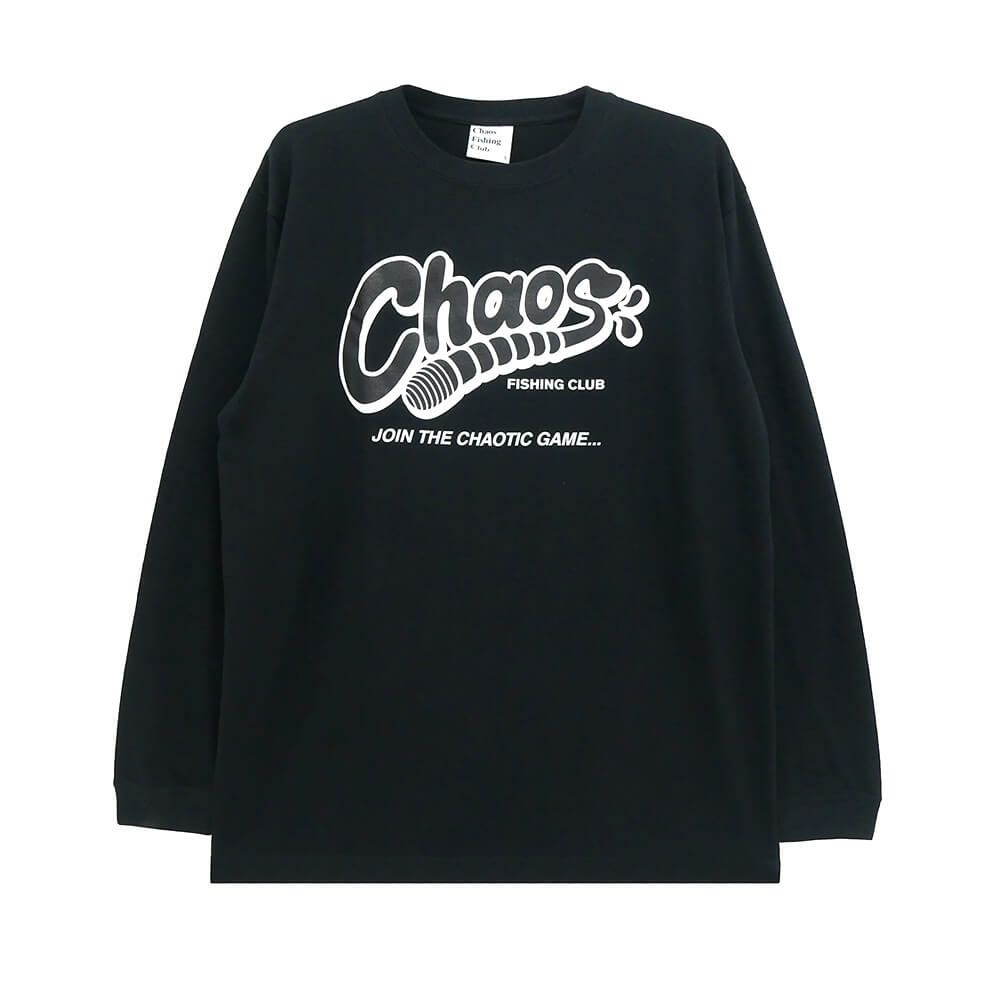 CHAOS FISHING CLUB LONG SLEEVE カオスフィッシングクラブ ロングスリーブTシャツ WORM LOGO BLACK スケートボード スケボー 