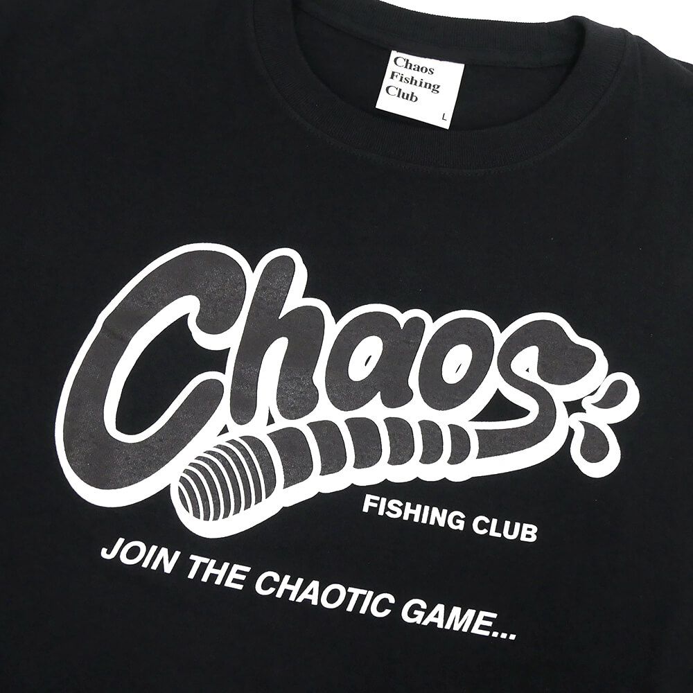 CHAOS FISHING CLUB LONG SLEEVE カオスフィッシングクラブ ロングスリーブTシャツ WORM LOGO BLACK スケートボード スケボー 1
