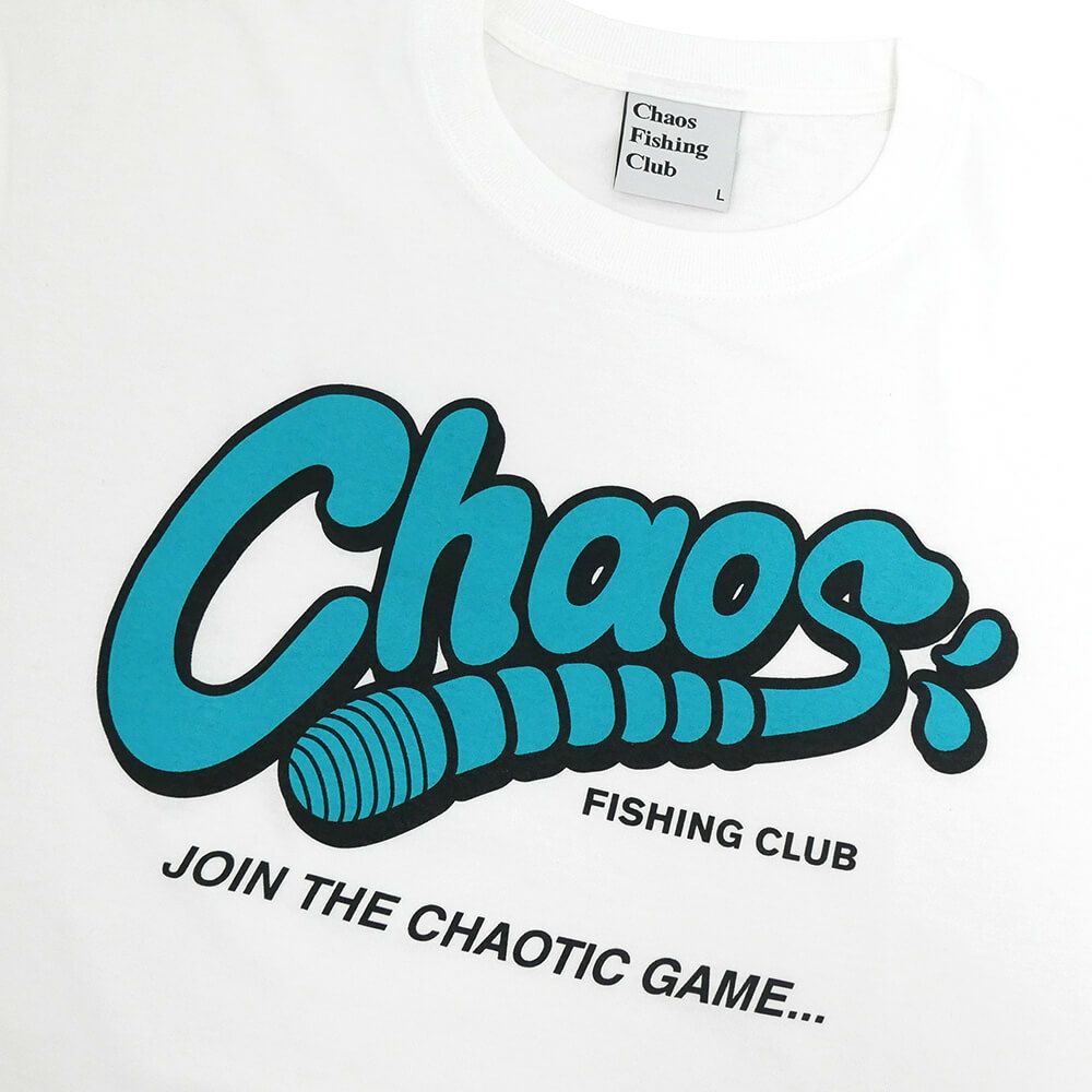CHAOS FISHING CLUB LONG SLEEVE カオスフィッシングクラブ ロングスリーブTシャツ WORM LOGO WHITE スケートボード スケボー 1
