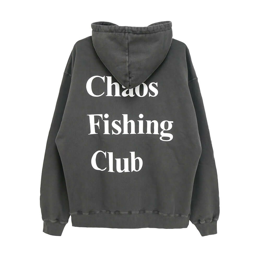 CHAOS FISHING CLUB HOOD カオスフィッシングクラブ パーカー LOGO PIGMENT INK BLACK スケートボード スケボー 