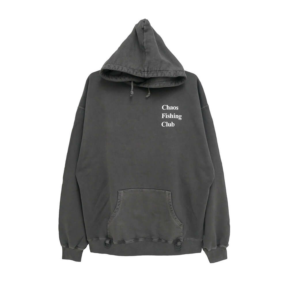 CHAOS FISHING CLUB HOOD カオスフィッシングクラブ パーカー LOGO PIGMENT INK BLACK スケートボード スケボー 1